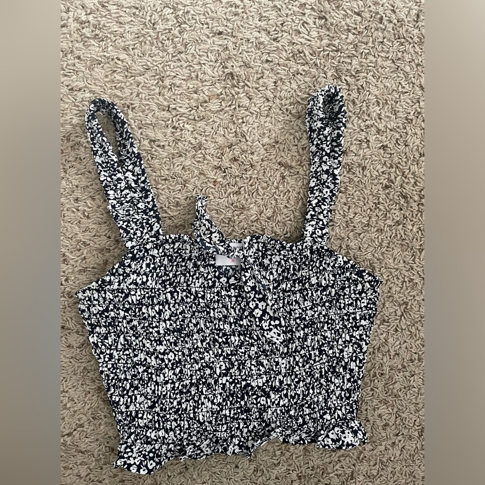 Smock floral crop top